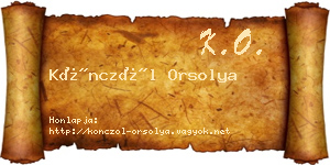Könczöl Orsolya névjegykártya